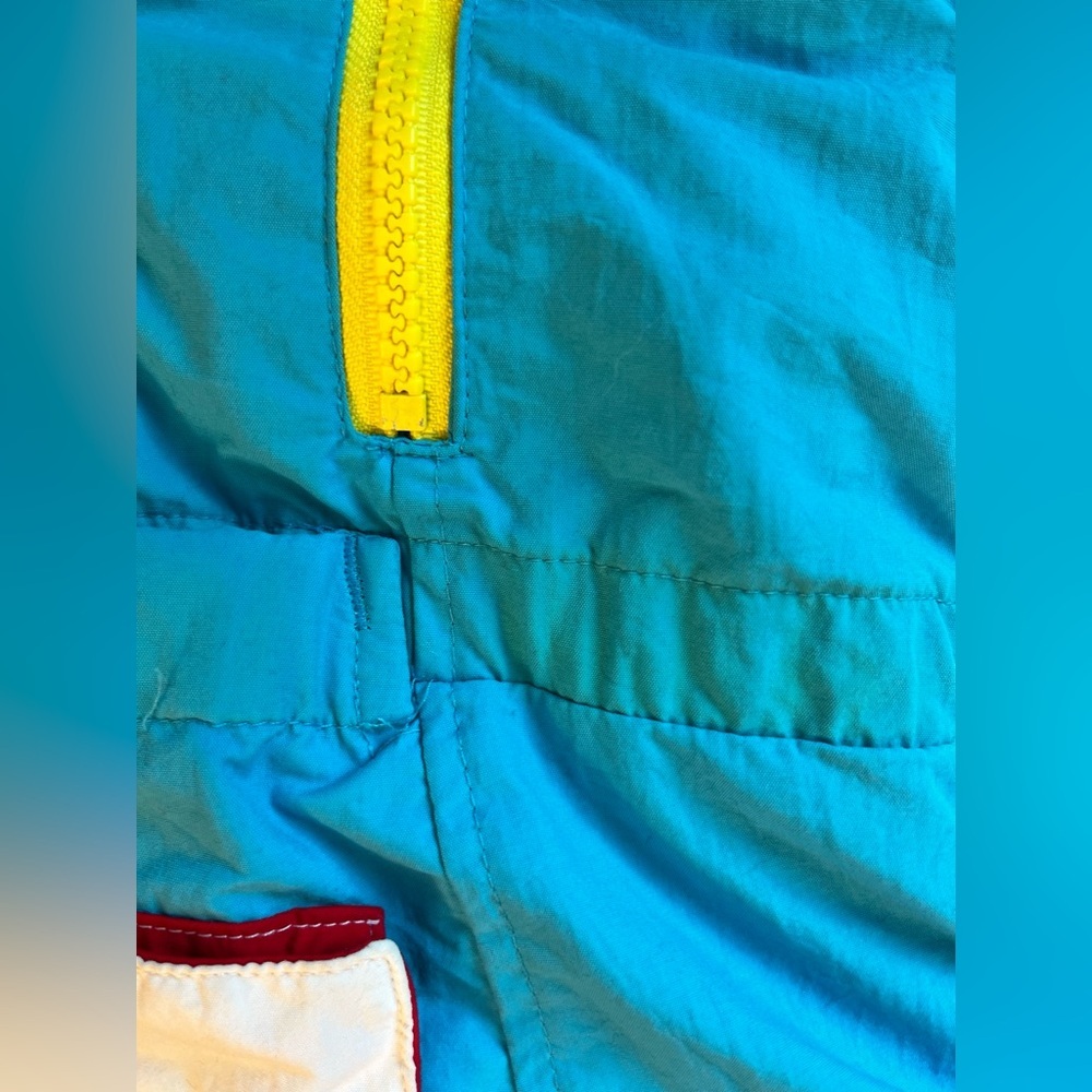 Vintage OSSI SKIWEAR SKI SUIT - Kids Size 4 Blue, Yellow, Red - HONG KONG - Picture 5 of 12